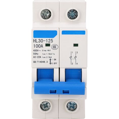 Interrupteur principal bipolaire HL30 125, disjoncteur sectionneur pour mini-appareils domestiques, 100 A, 400 V (1/5)