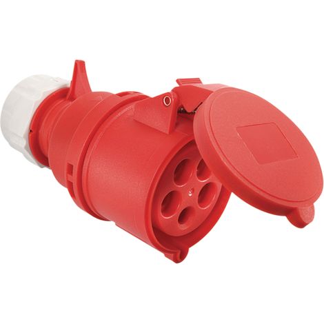 Enchufe CEE con tapa, 400 V, 32 A, 5 pines, IP44
