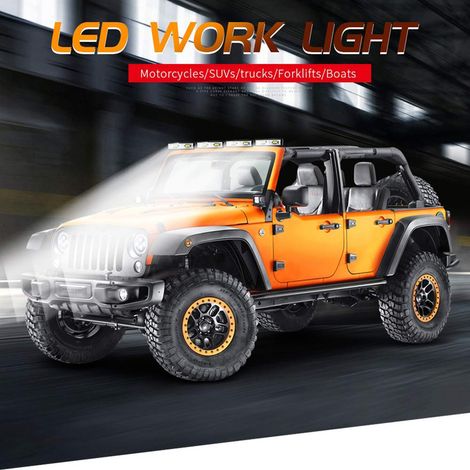 Paire de phares de travail LED 18W 12V 16 LED faisceau spot antibrouillard tout-terrain pour voiture SUV 4x4 (1/5)
