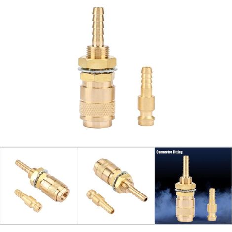 Conector rápido M6 para gas y agua, compatible con antorchas de soldadura MIG y TIG (dorado). (1/5)