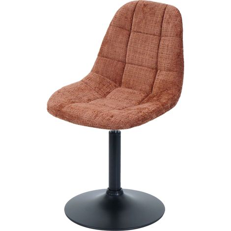 Chaise de salle à manger HWC-A60, chaise de cuisine chaise pivotante, acier MVG tissu/textile chenille (465g/m²) terra (1/2)