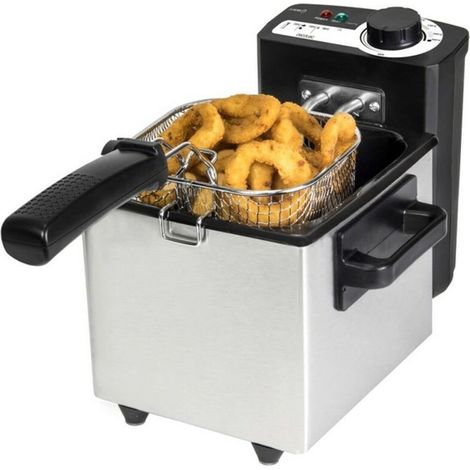 Cecotec Friggitrice elettrica CleanFry, capacità 1,5 l, temperatura fino a 190ºC, secchio smaltato lavabile in lavastoviglie, filtro olio detergente mantiene l'olio pulito, 1000 W (1/5)