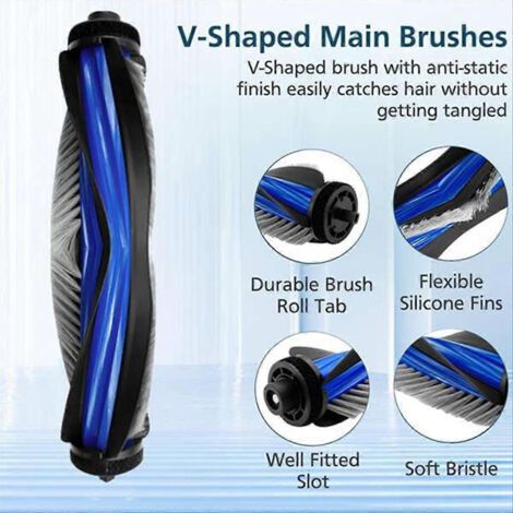 NALOOKAMIC Lot de 15 sacs à poussière de rechange avec brosse latérale rotative et filtre HEPA pour aspirateur Ecovacs Deebot X8 Pro Omni Clean (1/4)