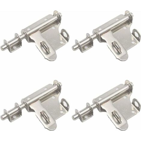 Verrou coulissant - Lot de 4 ferrures de sécurité en acier inoxydable avec trous pour cadenas