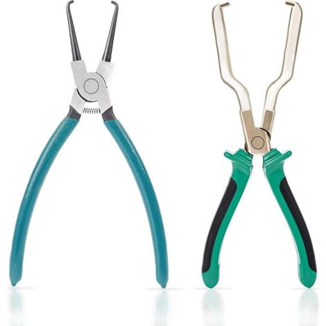 Pinces de déconnexion électrique - Lot de 2 clés à conduite de carburant de 9 pouces, pinces à conduite de carburant et pinces à fourche pour filtre à carburant (1/4)