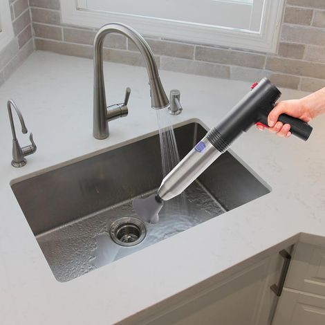 Toilette Rohrreinigungspumpe Akku Toilettenstampfer PöMpel Mit 3 KolbenköPfe Abflussreiniger FüR Bodenablauf Waschbecken Entstopfungsstampfer Blockaden MüHelos Beseitigen (1/5)
