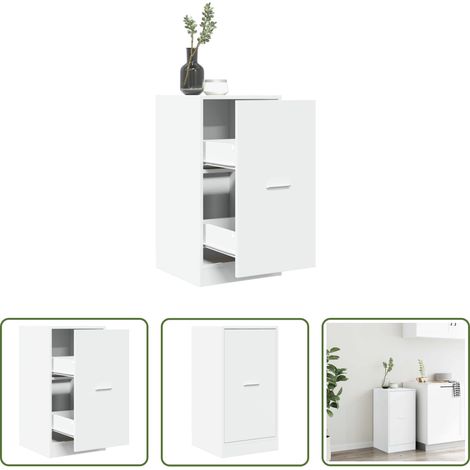 Armoire à pharmacie - Armoire d'apothicaire blanc 40x41x77,5 cm bois d'ingénierie (1/5)