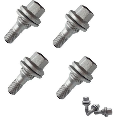 Juego 4 tuercas ruedas: Tornillo neumático, tornillo, tornillo acero carbono, neumáticos Peugeot 9817024580 rueda Citroën 540567, Color gris (1/5)