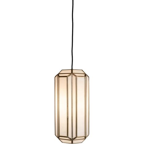 Suspension en verre laiton antique - laiton antique et verre blanc (1/5)