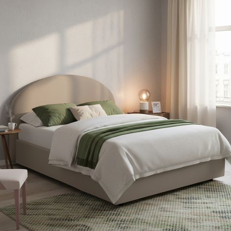Dmora - Doppelbett Dbon, Containerbett mit Kunstlederbezug, 100% Made in Italy, Frontöffnung, passend für Matratze Cm 160x200, Turteltaube (1/4)