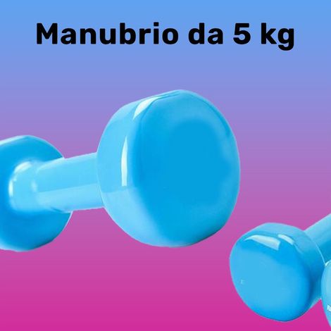 TRADE SHOP - Manubrio Singolo 5 Kg In Vinile Allenamento Esercizi Casa Palestra Workout Fit - (1/2)