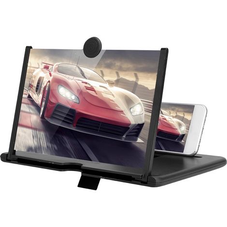 Loupe d'écran multifonction 10 pouces pour téléphone, amplificateur vidéo HD, support flexible et portable (noir) (1/5)