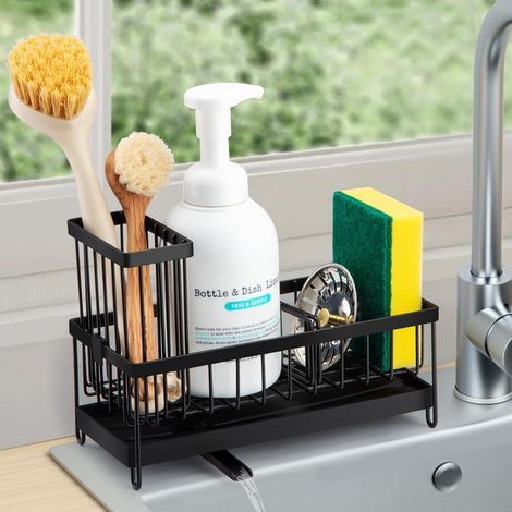 Kitchen Sink Organizer, Kitchen Sink Caddy, Sponge Storage, Sink Sponge Holder, Sponge Holder with Removable Drip Tray (1/5)