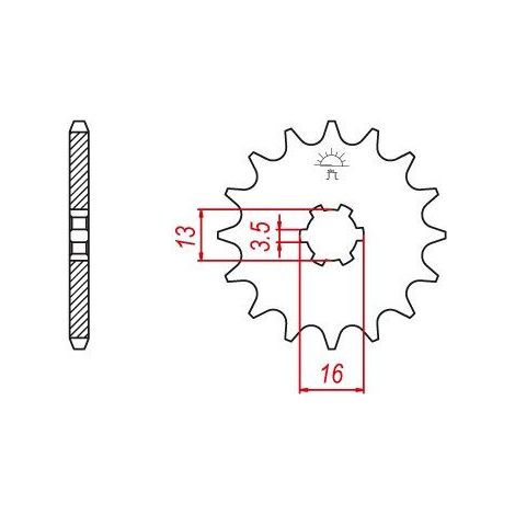 Pignon TT Kawasaki-Suzuki-Yamaha - 420 - 13 Dents - Similaire JTF563