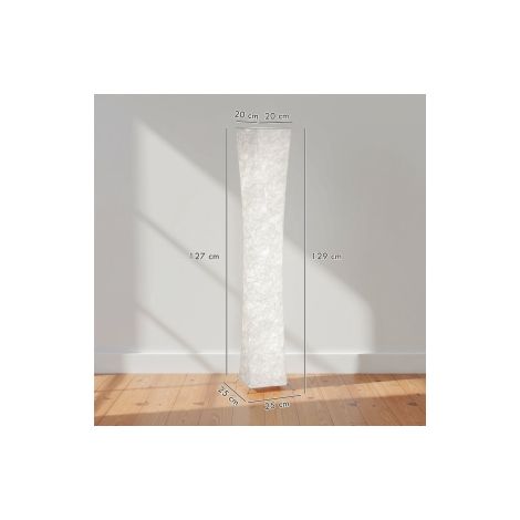 Lampe sur pied blanche avec abat-jour en papier, interrupteur au pied et 3 niveaux de luminosité pour salon chambre et bureau (1/5)
