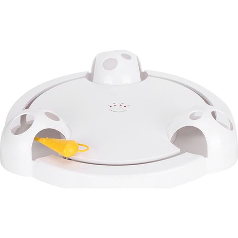Plateau tournant automatique, jouet électrique pour chat, jeu intelligent pour chat, plateau tournant en forme de donut, jouet blanc pour chat poursuivant une souris (1/5)