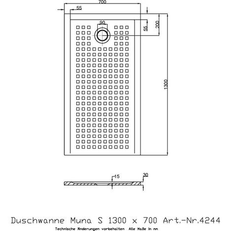 Ricevitore Doccia Hoesch Muna S Con Antiscivolo 1300X700X30Mm Bianco
