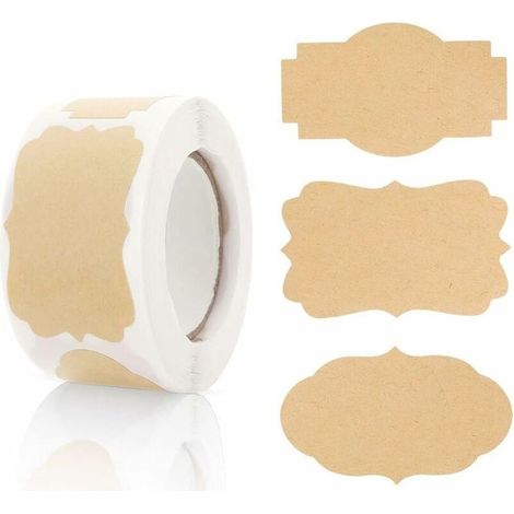Autocollants en papier kraft, 250 étiquettes cadeaux autocollants étiquettes cadeaux étiquettes étiquettes cadeaux pour bouteilles de vacances bocaux de nourriture autocollants de Noël(A) (1/5)