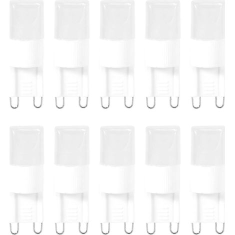 Paquete de 10 bombillas LED G9 de 1W, luz blanca cálida 3500K, alta potencia. (1/5)