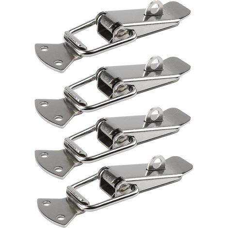 Set di 4 serrature in acciaio inox, lucchetto a catena, lucchetto industriale, lucchetto per cassetta degli attrezzi, lucchetto con fibbia in acciaio inox per valigie e armadietti (1/5)