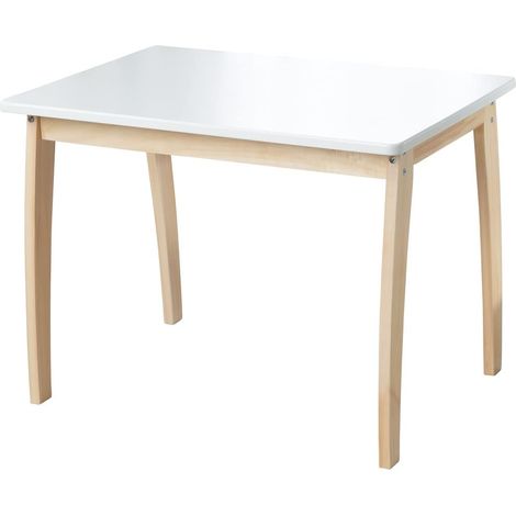 roba 50728WE Tavolo per bambini, in legno massiccio e MDF, con piano laccato bianco (1/2)