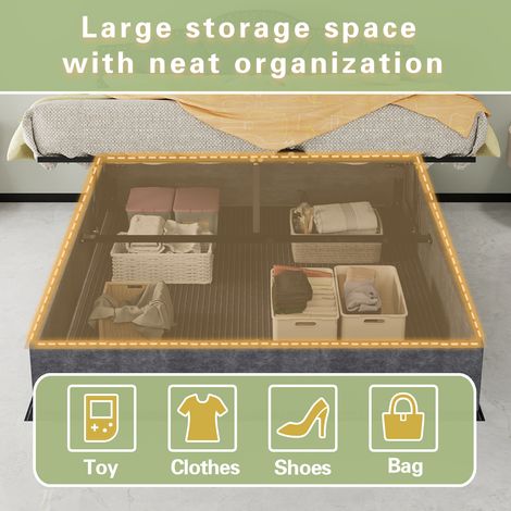 Lit moderne minimaliste et moelleux, tête de lit confortable et douce, 160200CM, gris, mobilier de chambre multifonctionnel, sommier coffre haut avec tige pneumatique, matelas 160200cm inclus. (1/5)