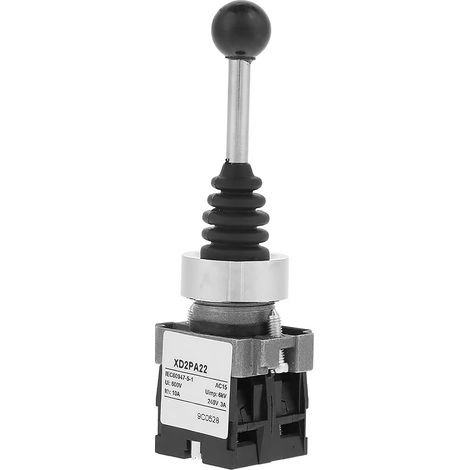 XD2PA22CR 2NO Interrupteur à joystick momentané avec retour par ressort pour circuits de contrôle AC et DC industriels, 1 pièce (1/5)