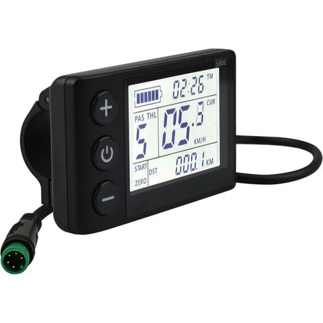 Compteur LCD S866 pour vélo électrique, 24 V, 36 V et 48 V, panneau de commande sans fil avec écran LCD, compteur de vitesse et odomètre pour vélo électrique et scooter électrique. (1/5)