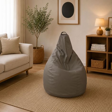 Dmora - Puf Aunter, Sillón multiusos, Puf, Puf reposapiés, Made in Italy, 90x90 h120 cm, Beige (1/4)