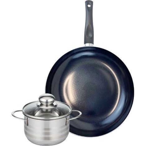 Ensemble de 1 Poêle de cuisson 28 cm et 1 faitout 14 cm Elo Prima Brillant (1/5)