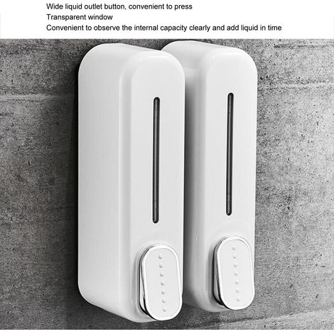 Dispensador de jabón manual de 300 ml de ABS para montaje en pared – Caja transparente para gel de ducha para el hogar/hotel (1/5)