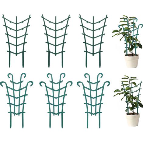 Soportes para plantas trepadoras: 6 marcos angulares en forma de diamante que se pueden conectar en ángulo recto, soporte tipo cuerno de carnero, modelo curvo apilable. (1/5)