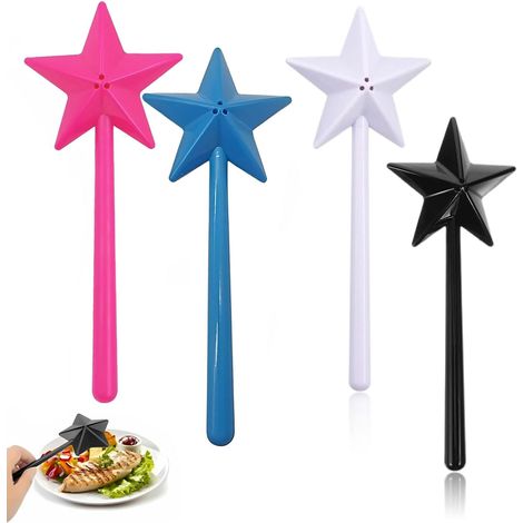 Salière Et Poivrière - Lot De 4 - ABS Multicolore - Distribution Précise - Cuisine Et Fête - Forme Étoile (1/5)