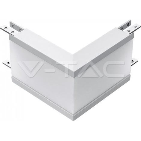 Conector LED empotrable lineal en forma de L V-TAC de 12 W con chip Samsung, color plata y blanco natural (1/3)