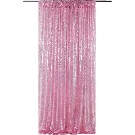 Toile de fond, Tissu en maille à sequins, Design sans couture, rose rose, 60cmx2400cm-d (1/2)