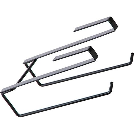 Support Pour Papier Essuie-Tout - En Fer Forgé - Sans Perçage - Pour Porte D'Armoire Ou Étagère - 1 Pièce (1/5)