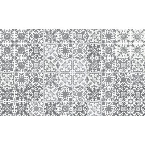 60 Stickers adhésifs carrelages Sticker Autocollant Carreaux de ciment Mosaïque carrelage mural salle de bain et cuisine Carreaux de ciment adhésif mural azulejos 20 x 20 cm 60 pièces (1/5)