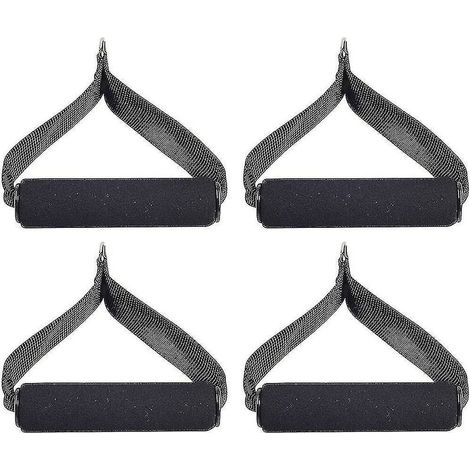 CREA 4 pièces poignées à poignée unique avec mousquetons poignées d'exercice de poignée de traction pour l'entraînement de force d'exercice de tube de résistance (noir) (1/5)
