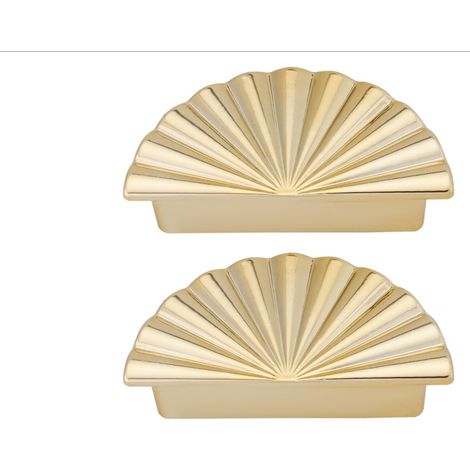 2 pièces poignées d'armoire, poignées en alliage pièce de rechange poignée de tasse de 64 mm poignées de tiroir adaptées aux portes de cuisine d'armoire de meubles de commode, doré (1/5)