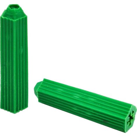 Vis à béton M6 en plastique vert, chevilles pour cloisons seches, Boulons d'expansion (1 paquet/200 pièces) (1/4)