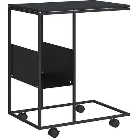 Maison Exclusive - Beistelltisch mit Rollen Schwarz 55x36x63,5 cm