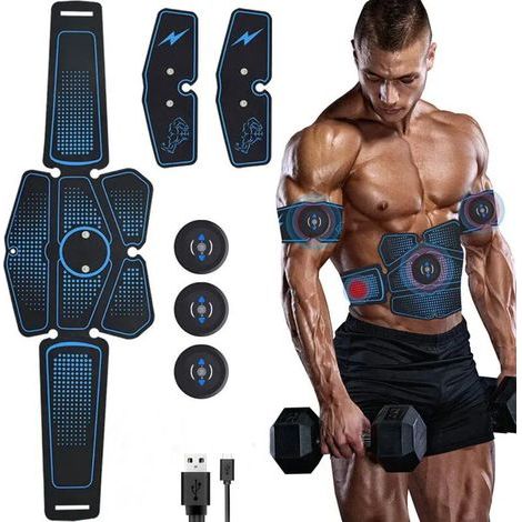 Appareil d'électrostimulation abdominale EMS 2022 pour le fitness à domicile et la musculation. Rechargeable par USB. (1/3)
