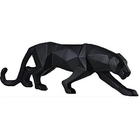 Décoration de salon moderne, Objet décoratif moderne, Statue, Statues décoratives, Sculpture, Objet de décoration de salon moderne, Déco, Animaux en résine, Statuette décorative léopard noir (1/5)