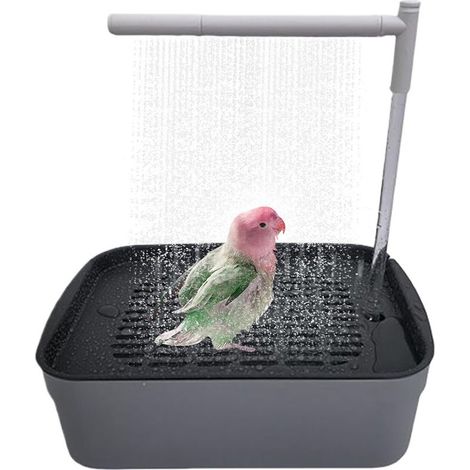 Baignoire du Perroquet, Bain d'oiseaux, Baignoire À Oiseaux À Cage Automatique, Baignoire De Douche Perroquet avec Robinet Circulant, Fontaine Douche À Oiseaux pour Animaux De Compagnie Rechargeable (1/5)