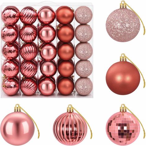 Juego de bolas navideñas 75 uds. Rosa y rosado 6 cm vidaXL (1/5)