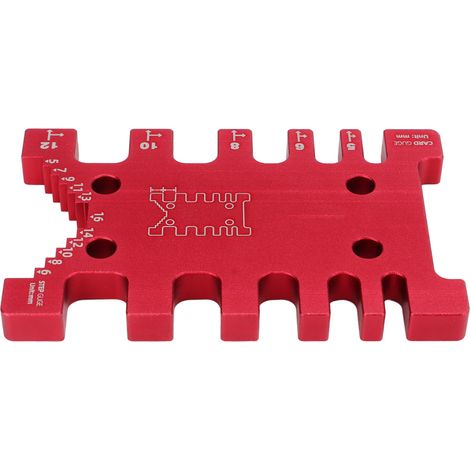 gabarit de tenon et mortaise pour le travail du bois, outil auxiliaire à poignée de poussée rouge (1/5)