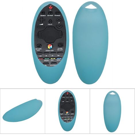 Coque en silicone souple pour télécommande Samsung TV BN94-07557 A07469U A55 H6400J Bleu (1/5)