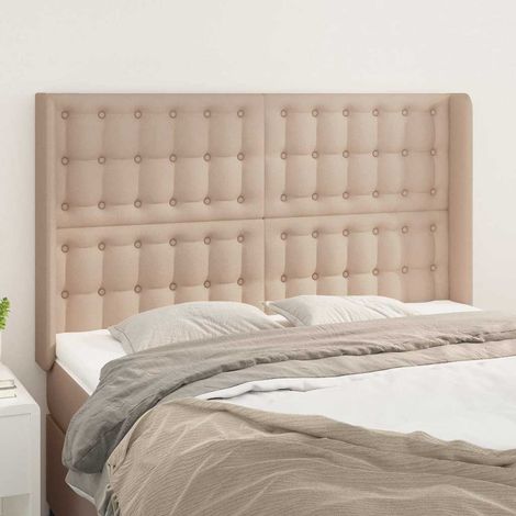 vidaXL Cabecero con orejas cuero sintético capuchino 147x16x118/128 cm (1/5)