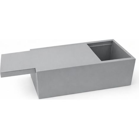 Graue Aufbewahrungsbox mit Schiebedeckel für kleine Gegenstände