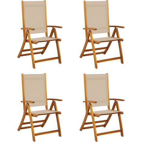 Maison Exclusive - Sedie da Giardino Pieghevoli 4 pz Massello d'Acacia e Textilene
